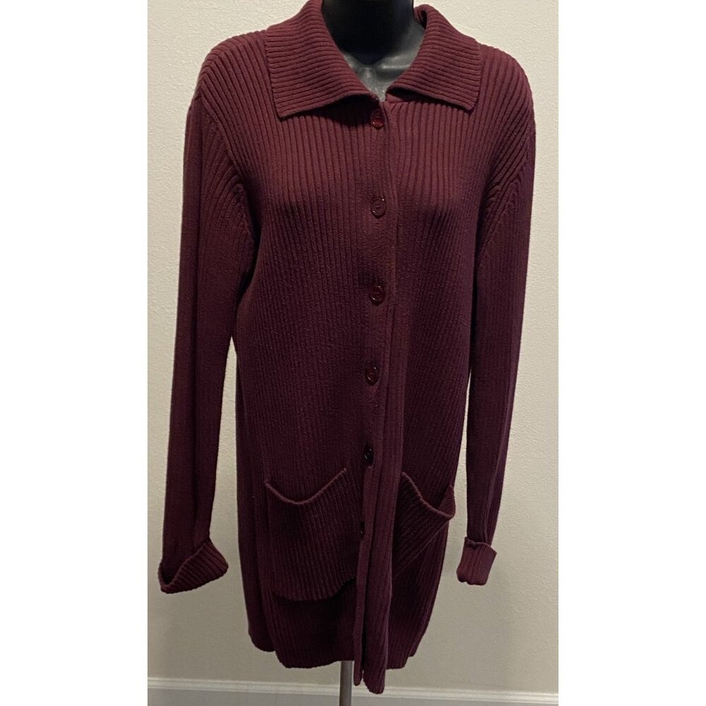 Crazy Horse A Liz Claiborne Company Womens Size M Long Sweater  Button Down